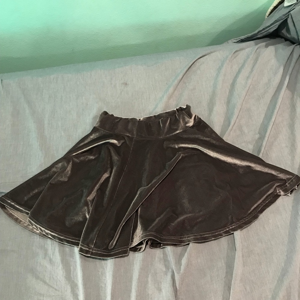 Gray Velvet Skirt